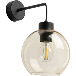 Φωτιστικό Τοίχου - Απλίκα Cubus 4135 18x28,5x28cm 1xE27 15W Black-Honey TK Lighting