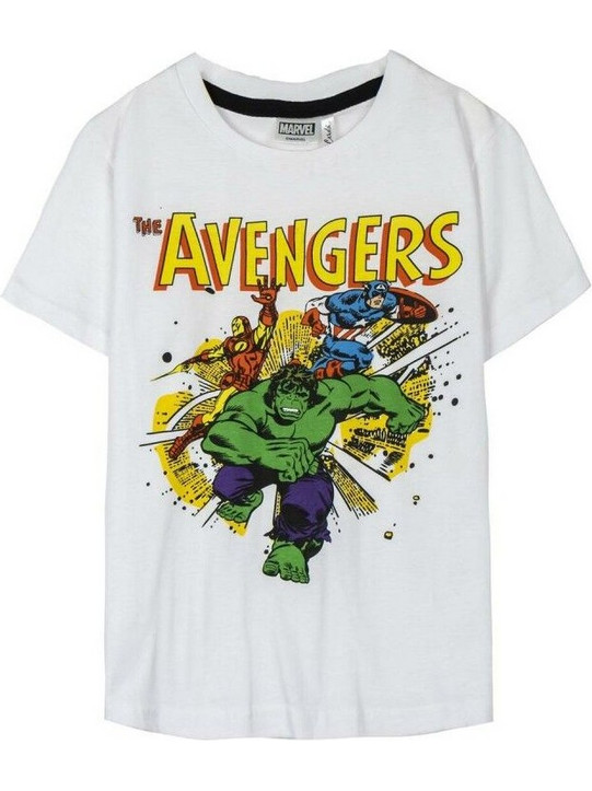 Παιδικό Μπλούζα με Κοντό Μανίκι Marvel Λευκό