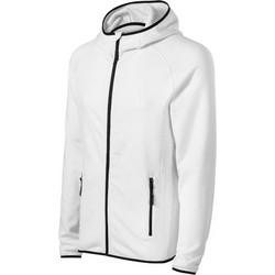 Malfini Direct Ανδρική Ζακέτα Fleece με Κουκούλα και Φερμουάρ Λευκή MLI-41700