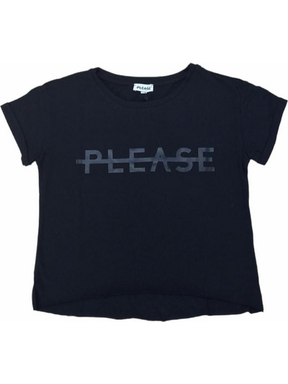 Please Παιδικό Crop Top Κοντομάνικο Μαύρο MBC2030G31