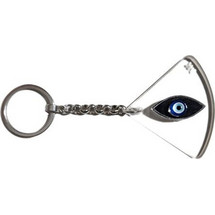 Mπρελόκ Γούρι Plexiglass Aσημί Mάτι (11.5 cm)