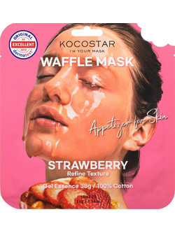 Kocostar Waffle Strawberry Sheet Μάσκα Προσώπου για Λάμψη 40gr