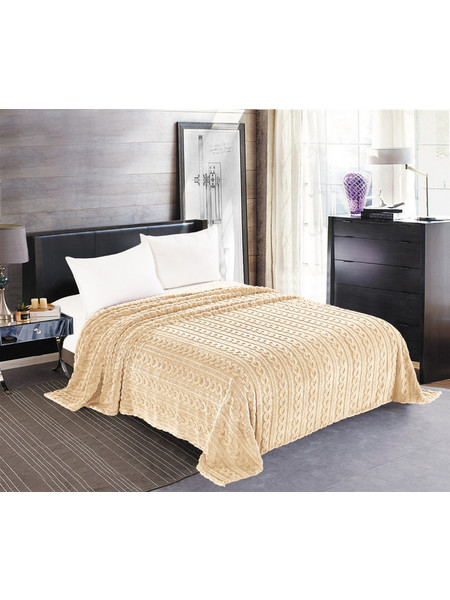 Κουβέρτα fleece braid (160cm x 220cm) ivory