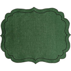 Σουπλά Πράσινα Σετ 4 Τεμαχίων Coated Linen Ninette Artichoke/Brown La Gallina Matta (49x40 cm)