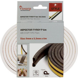 Αεροστοπ με αυτοκόλλητο λευκό 9mm x 5,5mm x 6m 2105 ΚΩΔ.10791