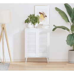 vidaXL Πόρτες ντουλαπιών Louvred Design 2 τεμάχια Λευκό 69x29,5 cm