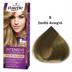 Schwarzkopf Palette Intensive Color Creme 8 Ξανθό Ανοιχτό Μόνιμη Βαφή Μαλλιών 50ml