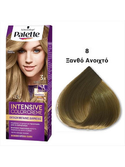 Schwarzkopf Palette Intensive Color Creme 8 Ξανθό Ανοιχτό Μόνιμη Βαφή Μαλλιών 50ml