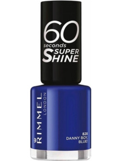 Rimmel 60 Seconds Super Shine 828 Danny Boy, Blue Gloss Βερνίκι Νυχιών Μακράς Διαρκείας Quick Dry 8ml