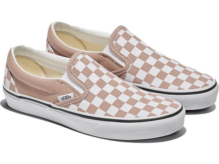 VANS Classic Slip-On Checkerboard Shoe - Warm Taupe Brown