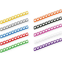 VALUE Cable Marker Set for Patchcords, 10 x 10 pcs. 5 - 6.5mm, multicolored