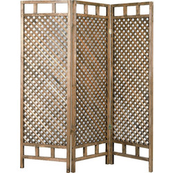 Παραβάν Locky pakoworld ξύλο αντικέ φυσικό 150x2x160εκ 120-000392
