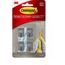 ΓΑΝΤΖΑΚΙΑ ΑΝΟΞΕΙΔΩΤΑ 3M COMMAND 17031SS-4 4τεμ.+ +5 ΤΑΙΝΙΕΣ