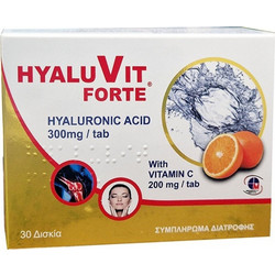 Medichrom Hyaluvit Forte Υαλουρονικό Οξύ 300mg & Βιταμίνη C 200mg 30 Ταμπλέτες