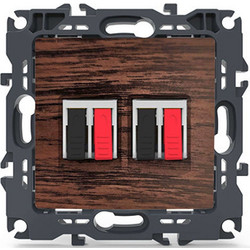 Πρίζα Ηχείων Διπλή Χωνευτή Prime 1000113606 36-230VAC Wood Effect Brown Aca