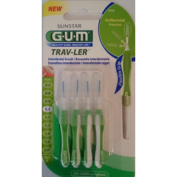 Gum 1414 Trav-ler Μεσοδόντια Βουρτσάκια 1.1mm Πράσινα 4τμχ