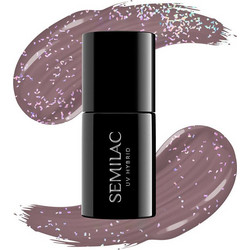Semilac UV Hybrid 322 Shimmer Dust Brown Glitter Ημιμόνιμο Βερνίκι Νυχιών 7ml