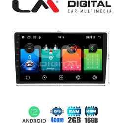 LM Digital L4910 Ηχοσύστημα Αυτοκινήτου με Οθόνη Αφής USB Bluetooth & GPS