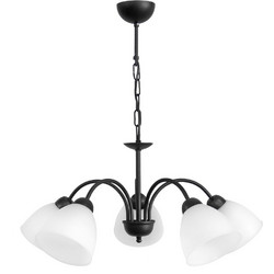 Heronia Lighting Κρεμαστό Φωτιστικό Οροφής Πολύφωτο Μαύρο LAB/5L OVO BL-WH 5L