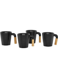 LIBERTA NORDIC ΚΟΥΠΑ SET 4ΤΜΧ 13x23x9cm ΠΟΡΣΕΛΑΝΗ ΜΑΥΡΟ ΦΥΣΙΚΟ BAMBOO