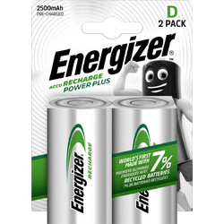 Energizer Accu Recharge Power Plus D 2500mAh 2τμχ