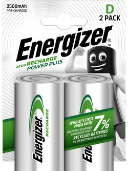 Energizer Accu Recharge Power Plus D 2500mAh 2τμχ