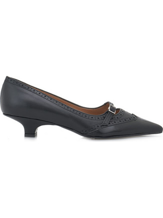 MARTINA T U194B5042002 Γόβες Δερμάτινες Μαύρες M1504-ABBRASIVTO NERO+NAPPA NERO