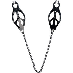 Virgite No30 Alligator Nipple Clamps with Chain Black