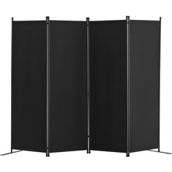 VEVOR Room Divider 4-Panel Πτυσσόμενη οθόνη Privacy Fabric Partition Office Μαύρο