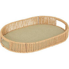 Atmosphera Δίσκος Rattan Ali Light Green 31X21cm