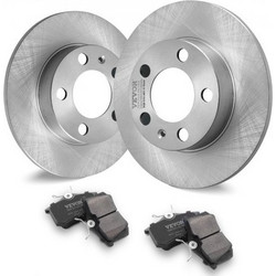 VEVOR Rear Brake Kit Συμβατό με AUDI A3(8L) SEAT IBIZA, SKODA OCTAVIA, ROOMSTER, VW GOLF IV, Κιτ αντικατάστασης τακακιών φρένων Brake Rotors, Πίσω ρότορες 232mm