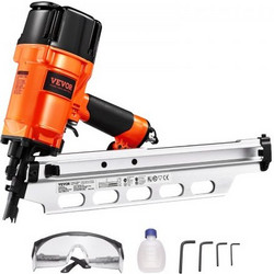 VEVOR Framing Nailer, 50 έως 90 mm 21 Degree Full Round Head πνευματικό καρφωτικό πλαισίωσης με λειτουργίες διπλής σκανδάλης & ρύθμιση βάθους χωρίς εργαλεία, 80-120 PSI Pro Air Nail Gun για πλαισίωση