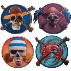 Cinereplicas Set of 4 coasters Characters 1 - One Piece CR4190