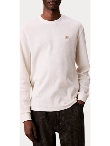 LONG SLEEVE CALVIN KLEIN WAFFLE CREWNECK TOFU CALVIN KLEIN