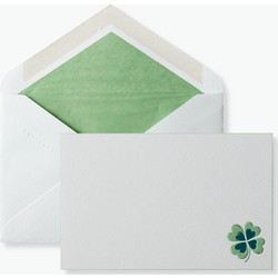 Σετ Φάκελοι Αλληλογραφίας και Κάρτες Smythson Correspondence Cards Green Four Leaf Clover