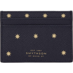 Smythson Panama Stars Δερμάτινη Θήκη για Κάρτες Marine