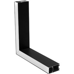 GLOBOSTAR(R) ALP-CORNER-SIDE90 LUMILINE 61767 Επιφανειακό / Κρεμαστό Προφίλ Αλουμινίου Γωνία με Λευκό Γαλακτερό Πατητό Κάλυμμα για Ταινίες LED IP20 - Μαύρο Ματ - Μ30 x Π3.5 x Υ7cm