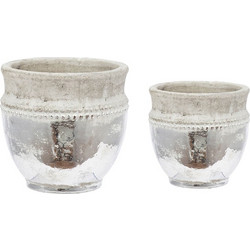 Artekko Σετ Κασπώ Ασημί 20.3x20.3x19.1cm 2τμχ 2PCS