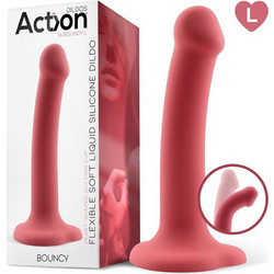 IntoYou Action Bouncy Large Dildo με Βεντούζα 19cm Burgundy