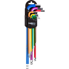 NEO TOOLS Κλειδιά άλλεν μπίλιας μακριά 1.5-10mm σετ 9τεμ 09-512