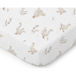 Colorstories Happy Goose Βρεφικό Σεντόνι Κούνιας με Λάστιχο 70x140 White
