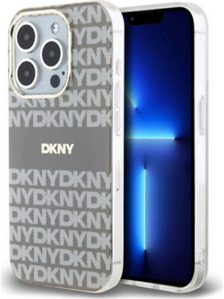 DKNY TPU Repeat Pattern Tonal Stripe Θήκη Σιλικόνης με Magsafe για iPhone 13 Pro Max Μπεζ