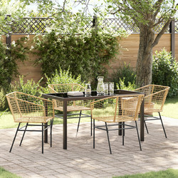 vidaXL Σετ Κήπου Rattan 5τμχ Καφέ 3380899