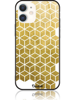 Gold Cubes Θήκη Κινητού Σχέδιο 50038 - iPhone, iPhone 12 Mini, Tempered Glass Case