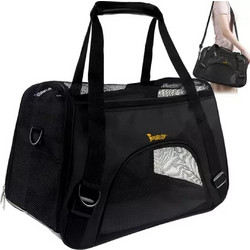 Purlov Τσάντα Μεταφοράς Σκύλου έως 8kg Μαύρη 50x30x25cm 20940