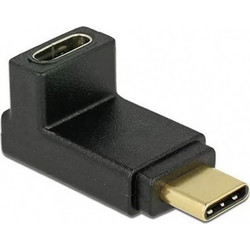 Αντάπτορας USB-C male σε USB-C female Γωνία 90 Delock - Mαύρο 65914