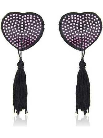 Διακοσμητικά Θηλών Με Ροζ Στρας - Toyz4Lovers Fetish Art Heart Shine Nipple Tassels Pink 12cm