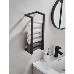 NARON Μεταλλική Πετσετοκρεμάστρα τοίχου NR6145 BLACK MAT
