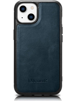iCarer Leather Oil Wax Back Cover with MagSafe Blue (iPhone 14 Plus)