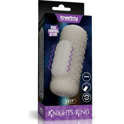 Lovetoy Drip Knights Vibrating Dual Purpose Sleeve Ελαστικό Δαχτυλίδι Πέους με Δόνηση Μαύρο